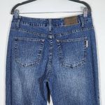 Coldwater Creek  Boho Capri Jeans with Brown Embroidery Size 14 Croppped Denim Photo 4