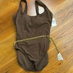 Michael Kors Signature Solids Logo Chain One Piece Swimsuit Photo 0