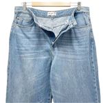 Stradivarius Super Wide Leg High Rise Slouchy Jeans Medium Wash Raw Hem Size 14 Photo 4