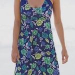 Patagonia  MORNING GLORY BLUE WHITE MULTI TROPICAL FLORAL DRESS S Photo 0