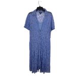 AQUA ‎ XXL Light Blue Lace Midi Dress Button Down Short Sleeve Career Event Photo 3