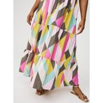 Torrid NWT  0 L 12 Giant Geo Tiered Maxi Dress Plus Pink Yellow Pockets Photo 4
