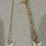 Chic Gold and White Butterfly Necklace & Bracelet Photo 0