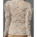 Anthropologie Dolan Sheer Lace High-Neck Top Long Puff Sleeve Top Size XL Petite Photo 1