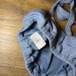 We Wore What NWT Blue Halter Tie Neckline Wide Ribbed Crop Top Bandeau Style Photo 9