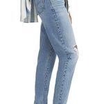 Levi Strauss & CO. Silver Tab Levi’s Strauss & Co Since 1853 Distressed Mom Jeans-InColorTwo Chains Perfect Like New Condition As Shown In Pictures  Size 25 Very Stretchy Waist laying flat is 12.5 inch stretch to 13.5 inch  Inseam 25  No refunds or cancellations Photo 5