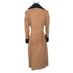 American Vintage Vintage Pennylane Suede Boucle Trim Double Breasted Long Coat Brown and Black Photo 1