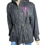 Skea Paris Vail Vintage Size 6 Black Sunburst Beaded Tassel Sueded Winter Jacket Photo 1