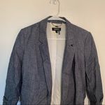 DKNY Cuffed Rolled Sleeve Blazer Chambray Blue Photo 3