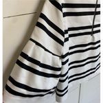 ZARA  Trafaluc Crop Top White Black Stripe Flared Sleeves L - EUC Photo 12