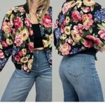Liz Claiborne Vintage Floral Puffy Bomber Jacket Floral Women's Bomber Jacket Photo 1