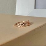 Rosegold Hearts Ring Vintage “Avril” 7.5 Feminine Romantic Girlhoodcore Gold Photo 3