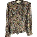 DOEN Annabella Top in Museo Paisley Print Silk Blouse Neck Tie Photo 0