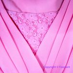 Vintage chiffon pink dress faux wrap top and skirt lace,ā size 150/80A Photo 7