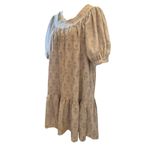 Olivia James The Label Anna Dress Scoop Neck Puff Sleeve Flounce Hem Size Medium Purple Photo 6