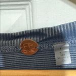 FP ONE Blue Waffle Knit Long Sleeve Top Gauze Elbows Size Small Photo 1