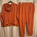 Womens Burnt Orange Ribbed Cozy Lounge Set Sweater Pants 2X NEW Size XXL Photo 1