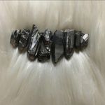 PEWTER Quartz Crystal Boho Hair Barette Clip Silver Photo 5