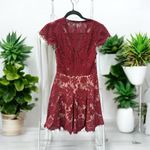 Free People  The Jetset Diaries Fantasia Skater Dress in maroon lace medium Photo 2