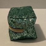 Mini Glitter Top Zip Pouch With Eiffel Tower Charm Photo 3