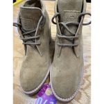 Coach New York Karson Wedge Boots Women's 6B Beige Suede Lace Up Ankle Booties Photo 4