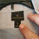 Worthington  blue long sleeve dress shirt size womens 4 Photo 2