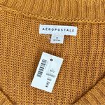 Aeropostale Waffle Knit V-neck Sweater Mecca Gold Medium Long Sleeve Photo 7