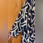 Oscar de la Renta Vintage Swim Beach Cover Up Kimono Kaftan Blue & White Medium Photo 2