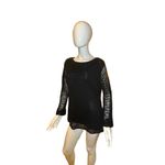 Vintage Crochet Long Sleeve Sweater Black Large Photo 9
