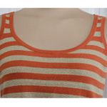 NEW! Michael Kors Orange Spice Stripe Metallic Goldtone Knit Tank Top Sz L Size L Photo 4