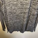 Gap Grey Black Burnout Cowlneck Sweater Long Sleeve Tunic Ribbed Sleeves Medium Photo 4