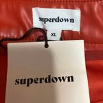 superdown NEW  Alexi Red Faux Vegan Leather Mini A-Line Pencil Moto Skirt Size XL Photo 3