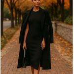 Who What Wear Ribbed Midi Dress Sleeveless XS Black Stretch Dark Academia Chic Photo 1