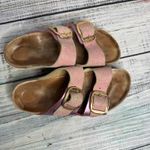 Birkenstock Arizona Big Buckle Natural Leather Sandals Ceramic Pattern Rose W8 Photo 4
