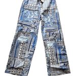 J. McLaughlin  Eugene Pant in White Blue Palm Park |  XS NWT Photo 1