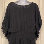 Francesca's Women's Francesca’s Black w/ Pink Embroidery Boho Cover Up Swimsuit Size Large Photo 7