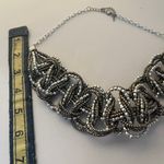 Anthropologie Gunmetal Gray Seed Bead Braided Necklace Photo 2