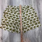 Anthropologie Cartonnier Women's Shorts Elephant Print Beige Olive Green Size 4 Tan Photo 5