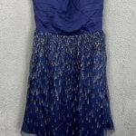 Hailey Logan dress womens 8/10 blue strapless glitter jewel Prom Wedding event Photo 0