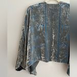 ZARA  Collection Velvet Floral Cardigan, Green/Blue, Size Medium Photo 12