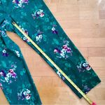 H&M  High Rise, Floral, Side Zip, Dressy Capri Pants, Green, Pink, White, Size 16 Photo 12