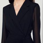 Sandro  dual-material long sleeved dress- size 2 Photo 5