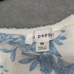 Blu Pepper  Babydoll Blue & White Floral Print Photo 2