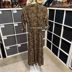 INC International Concepts Satin Leopard Maxi Shirt Dress 0 Petite Brown Photo 1