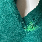 Vassarette  Vintage Green Velour Cottage Core House Dress with Floral Trim Small Photo 6