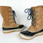 Sorel  Joan of Arctic Suede Snow Boots Brown Tall Lace Up NO FELT LINER Size 8 Photo 7