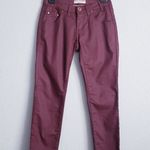 Anthropologie One Teaspoon Freebird II Low Waist Short Rise Fitted Leg Plum Coated Jeans Photo 0
