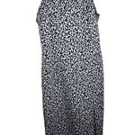 ZARA Women's Leopard Print Bodycon Dress Black Size Medium Square Neck Side Slit Photo 3