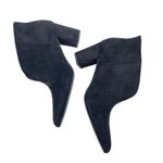 H by Halston  Faux Suede Pointed Toe Block Heel Ankle Boots Black Size 7.5 Photo 5