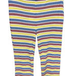 ZARA  Rib Texture Striped Pull On Flared Bell Bottom Pants‎ Multicolor Size Large Photo 7